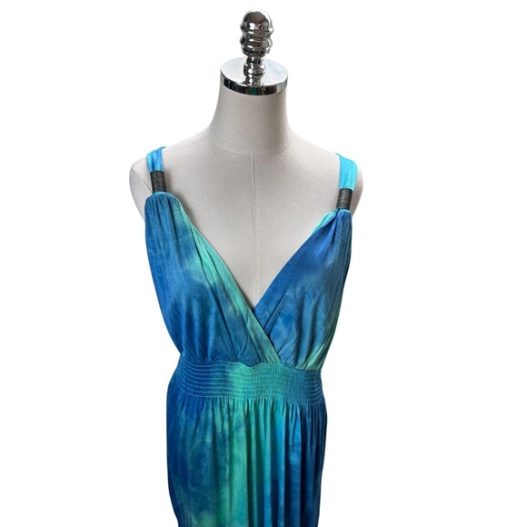 Lascana Venus Dress Women's Size Large Blue Tie Dye Sleeveless Maxi - Picture 4 of 7